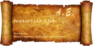 Austerlitz Elek névjegykártya